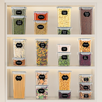 Sans BPA clair 1.6L 10 pièces ensemble de récipients de stockage des aliments en option anneaux d'étanchéité noirs et roses empilables pour les aliments secs et les céréales