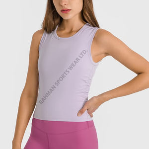 Camiseta sin mangas elástica de moda, camiseta sin mangas ajustada para capas o fitness, Camisa cómoda suave ecológica para ropa de verano - Product Image 5