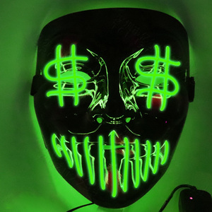 Halloween LED Light Up <strong>Mask</strong>, 3 Modes Neon Glow EL Wire <strong>Mask</strong>,Scary Adjustable Costume <strong>Mask</strong> For Cosplay, Party, Rave And Festival - Product Image 3