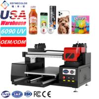 Impresora UV DTF Refinecolor USA Warehouse 6090, Máquina de Impresión Plana A1 para Botellas de Vidrio, Pegatinas, Pelotas de Golf, Acrílico