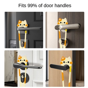 Bloqueur de <span class=keywords><strong>porte</strong></span> pour animaux de compagnie en plastique rectangulaire, élastique, réglable, verrouillage de <span class=keywords><strong>porte</strong></span>, entrée/sortie libre sans perçage - Product Image 3