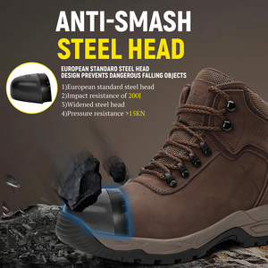 Giày bảo hộ đi bộ leo núi da đen chống đâm xuyên Qiaodisen Brand S3 SBP chống va đập - Product Image 5