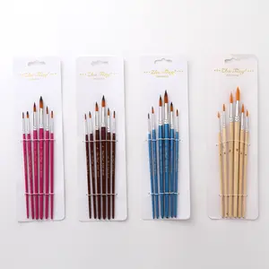 Pennello artistico in nylon da 6 pezzi pennelli per pittura a guazzo pennelli per pittura ad acquerello per artista - Product Image 4