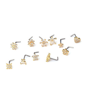 Piercing para la nariz, sin plomo, circonita, acero inoxidable - Product Image 6