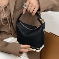 Sac à déjeuner carré de design unique, fourre-tout minimaliste vintage, sac à bandoulière en cuir souple PU avec doublure en polyester, best-seller