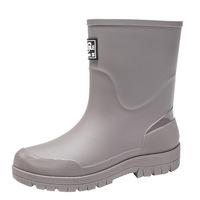 Bottes de pluie mi-mollet pour homme de style allemand 2025 pour un usage décontracté, le travail de livraison, la protection de sécurité - Bottes imperméables pour homme