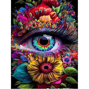 New Floral Eye DIY Diamond Art <strong>Painting</strong> Set Printed on <strong>Velvet</strong> Canvas Plastic Diamond Drill for Eye-catching Eye <strong>Paintings</strong> - Product Image 4