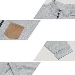 Ensemble survêtement décontracté pour homme : sweat à capuche col montant zippé et pantalon de jogging, couleur unie, polaire respirante en polyester/coton, idéal pour l'hiver - Product Image 6
