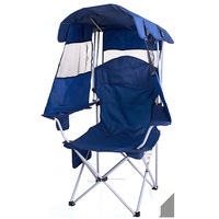 Chaise pliante d'extérieur exclusive transfrontalière avec protection solaire, filet anti-moustiques en maille de fer, pour camping, plage et pêche