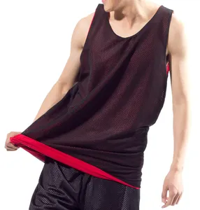 In-stock colori traspirante Speciale contatore degli uomini reversibile pullover di pallacanestro