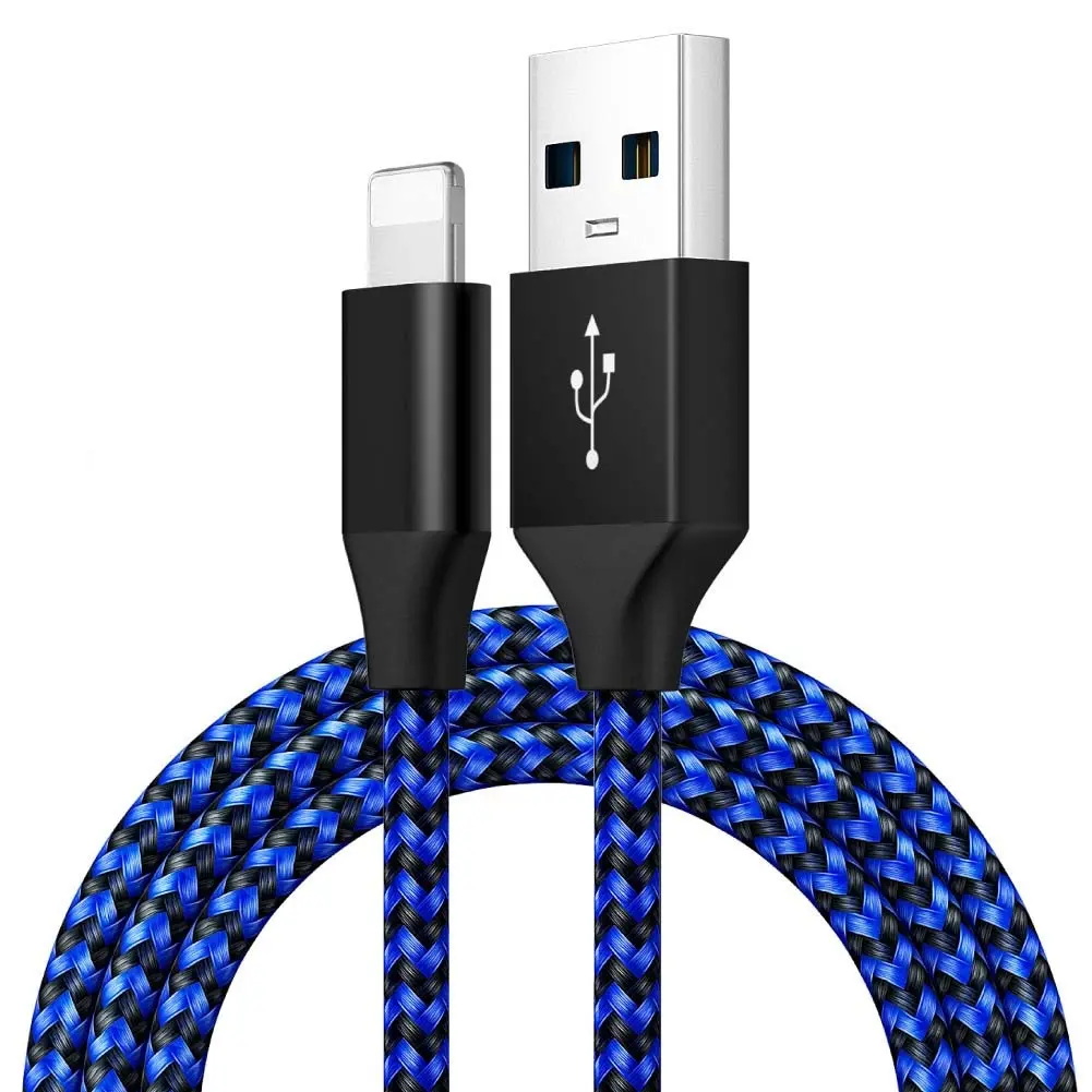 Customized Logo 2.4A Fast Charging Usb 10ft 2 meter 3m Cable Fast Charging nylon braided USB CABLE for iphone 13 for Samsung s21
