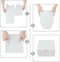 Boîtes cadeaux en papier blanc avec impression dorée et UV, en matériaux recyclés, pour cadeaux, mariage, remise de diplôme, anniversaire, fête