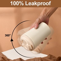 Mug de voyage isotherme en acier inoxydable double paroi avec logo personnalisé, 380 ml, anti-fuite, pour thé, eau, café, avec couvercle rabattable
