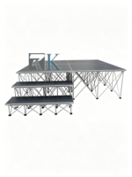 Scène portable d'extérieur en contreplaqué avec structure en alliage d'aluminium pour spectacles de théâtre et de chœur