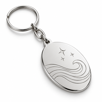 Porte-clés personnalisé gravé motif vague océanique, avec logo, personnalisable, souvenir, cadeau promotionnel, fournisseur en gros, fabricant