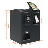 Machine de paiement automatique de petites coupures de billets et de pièces de monnaie, borne de commande libre-service pour restaurant