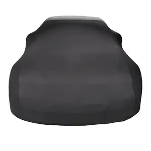 Vente en gros de couverture complète de voiture d'intérieur de luxe, spandex extensible anti-poussière, housse de protection de voiture en tissu avec impression personnalisée et logo