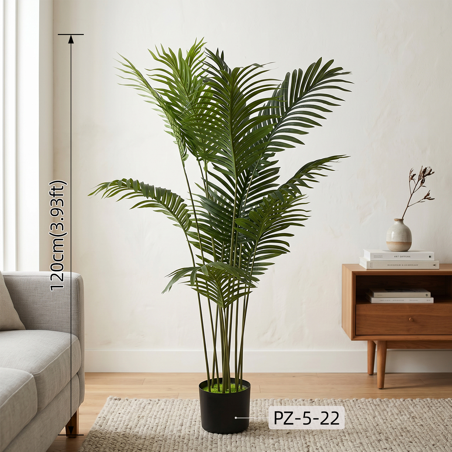 Artificial Areca Palm Faux Tropical Potted Greenery Plant