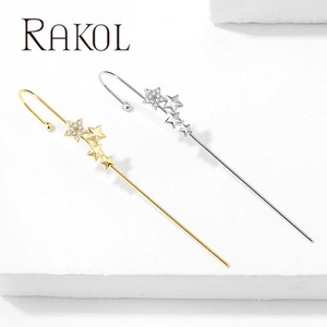 RAKOL EP5001 Druzy déclaration manchette 2020 plaqué or véritable oreille Wrap piste crochet boucles d'oreilles - Product Image 3