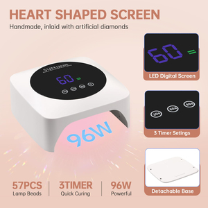 Lampe à ongles UV LED sans fil 168W, rechargeable, portable, sécheuse à ongles en gel pour manucure, salon, usage domestique - Product Image 4