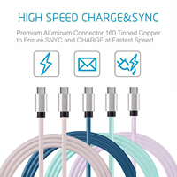 Nouveaux câbles d'alimentation C-C 60W, chargeur rapide, câble de données USB de type C