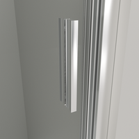 Paroi de douche coulissante DMAN à assemblage rapide, une vitre fixe et une vitre coulissante, sans perçage, en aluminium, 1000*1850mm