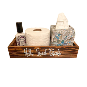 Farmhouse Bathroom Decor Box Hello Sweet Cheeks Double Sided Wooden Toilet Paper Holder Tissue Box Bathroom Signs