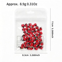 50 Breloques 3D Stéréo Coccinelle pour Ongles, Mini Scarabée Dessin Animé, Accessoires DIY pour Nail Art, Ornements pour Ongles à Presser et Manucure