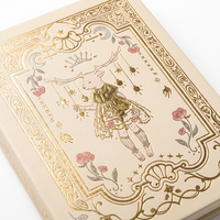 Carnet à couverture rigide à motif européen vintage, couverture décorée de feuille d'or exquise, journal avec logo personnalisé imprimé