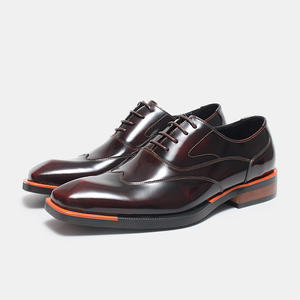 Nouvelles Chaussures Oxford Formelles de Luxe pour Hommes, en Cuir Véritable, à Lacets, Bout Carré, Finition Brillante, Respirantes, Antidérapantes, pour le Bureau - Product Image 6