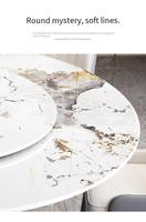 Table ronde plateau tournant lumière luxe ardoise Table à manger ronde maison Table à manger chaise Table combinée Table à manger ronde