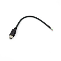Câble USB 2.0 Mini Type B 5 broches D3950 de 1 m de long, mâle vers extrémité ouverte, pour appareil photo, scanner, MP3, MP4