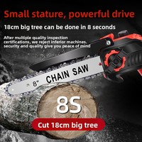 Gergaji Mesin Lithium-ion Tanpa Kabel Isi Ulang dengan Motor Brushless, Batang Pemandu 8-Inci, Untuk Penggunaan di Rumah, Mini Portabel