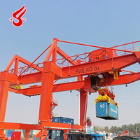 Grue portique à double poutre de 40, 50 et 60 tonnes, certifiée ISO CE, largement utilisée pour le levage de conteneurs, grue portique sur rail pour conteneurs