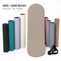Tapis d'exercice en caoutchouc PU pour la maison 183x68cm 4.5mm, extrémités arrondies en forme de capsule, adhérence optimale pour le yoga et le Pilates, personnalisation de marque, vente en gros