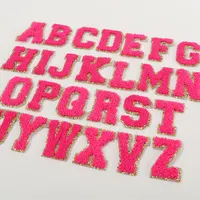 Keymayファクトリーサプライ26ピース刺Embroidery粘着レターステッカーシェニールアルファベットパッチ