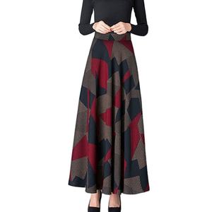 Nouvelle jupe longue coréenne taille haute épaissie pour l'automne et l'hiver, avec couleurs polyvalentes et grande ampleur - Product Image 1