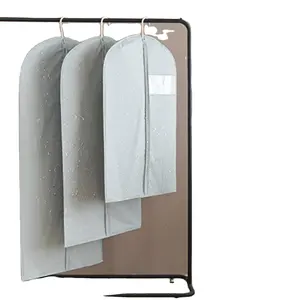 Custom Logo Excellent Quality Non woven Travel Hanging Clear Zipper Dress Garment Bag For Woman
