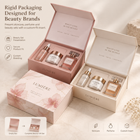 Boîte d'emballage cosmétique rigide personnalisée avec logo pour les ensembles cadeaux de soins de la peau, de parfums et de beauté