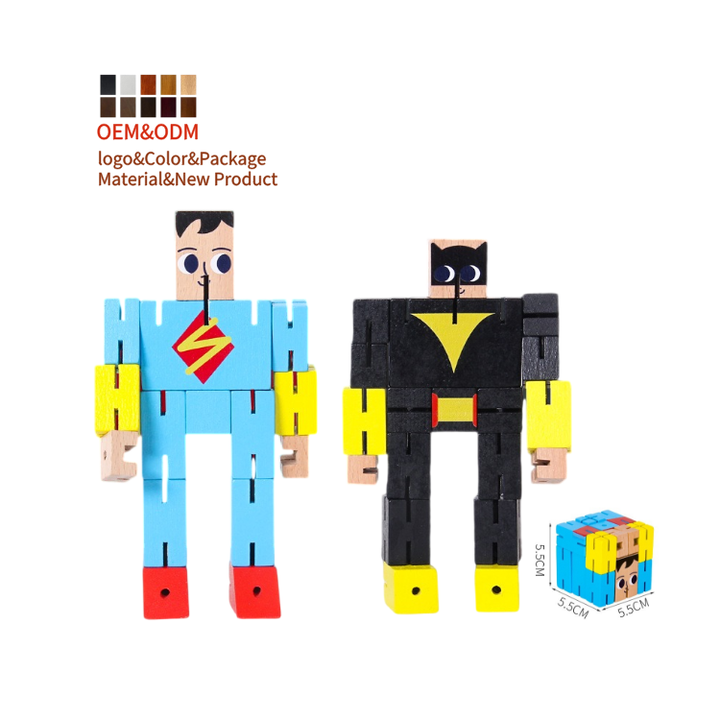 YUCI New Magic Transform Car Shape-Shifting Autobots Distortion Toys Deformation Wooden Transform Cube Robot for kids
