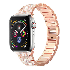 Correa de Reloj de Acero Inoxidable con Relieve 3D y Diamantes para <span class=keywords><strong>Apple</strong></span> <span class=keywords><strong>Watch</strong></span> 6, <span class=keywords><strong>SE</strong></span>, 7, 8, 9 y Ultra - Product Image 2