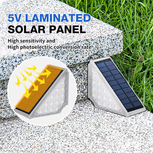 Lumière solaire LED sans fil à haute luminosité, lumière blanche chaude, détecteur crépusculaire, <span class=keywords><strong>pour</strong></span> jardin, <span class=keywords><strong>balcon</strong></span>, allée, escalier, IP65 étanche, petite taille - Product Image 2