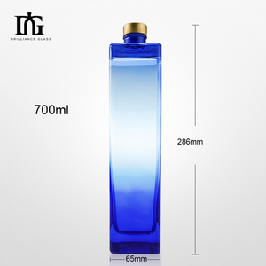 Botella de Vidrio Cuadrada de 500 ml, 750 ml y 700 ml con Tapa de Rosca y Tapón para Ginebra, <span class=keywords><strong>Vino</strong></span>, Ron, Vodka, Whisky y Tequila, Color de Pintura Personalizado - Product Image 2