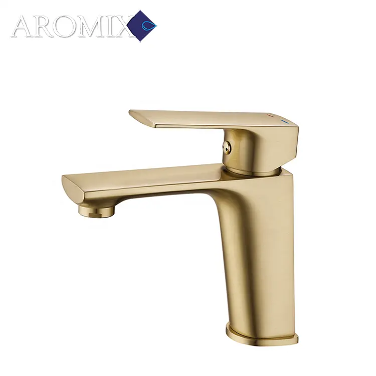 Toilet Tap Brushed Titanium Gold Single Handle Waterfall Bathroom Sink Faucet Wash Basin Mixer