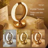 Veilleuse de chambre à coucher moderne en cristal de luxe Lampe de chevet à détection de courant alternatif avec atmosphère décorative avancée Chargement simple