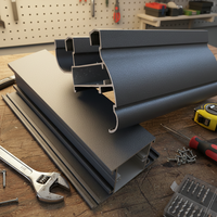Perfiles de Aluminio Anodizado Color Champán, Aleación 6063-T5, con Servicio de Corte para Ventanas Corredizas en Sudáfrica, Certificación ISO