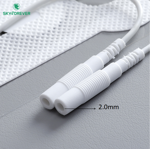 SKYFOREVER Électrodes de déglutition 2.0mm à broche avec câble, auto-adhésives et réutilisables pour machine NMES - Product Image 4