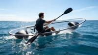 Kayak en polycarbonate transparent pour 1 personne, bateau transparent pour le surf en mer, pour les aventures en plein air