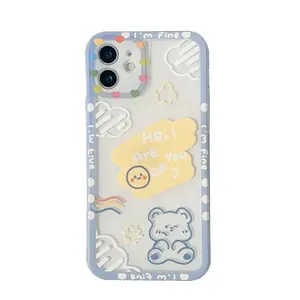 2023 New ins Mobile Phone Case iphone 15 14 13 12 11 Pro Max Female Transparent Drop-resistant Universal