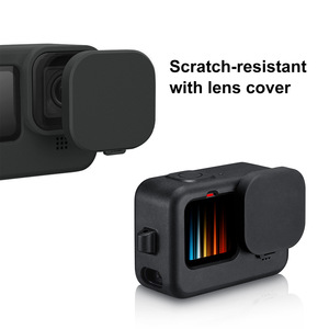Étui de protection en Silicone pour caméra <span class=keywords><strong>GoPro</strong></span> <span class=keywords><strong>Hero</strong></span> 12 <span class=keywords><strong>11</strong></span> 10 9, <span class=keywords><strong>avec</strong></span> couvercle latéral pour objectif, <span class=keywords><strong>accessoires</strong></span> - Product Image 6